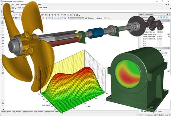 ShaftDesigner is a CAE software for high-quality marine propulsion fair curve shaft alignment, bearing bush calculations, torsional vibration analysis, axial vibration analysis and whirling vibration analysis at the design, production, maintenance and ship repair stages